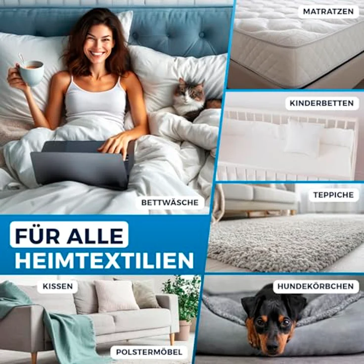 DS Produkte CLEANmaxx Milbensauger Vibration - entfernt 99,9 % aller Milben - mit UV-C-Licht, Handstaubsauger in Weiß – Bild 5