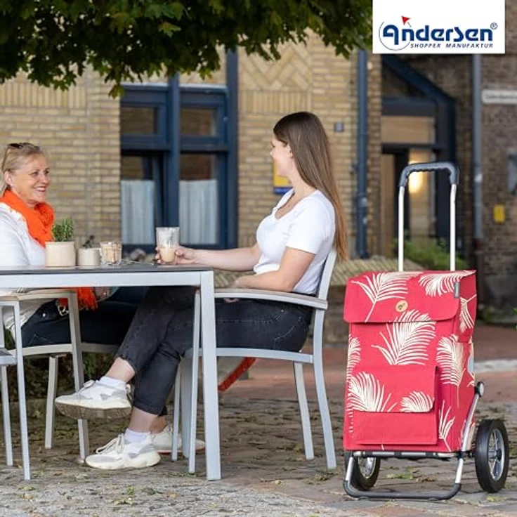 Andersen Shopper Royal Shopper Signe, Einkaufstrolley 59 cm, rot, 100% Polyester, 35 cm x 24 cm – Bild 6