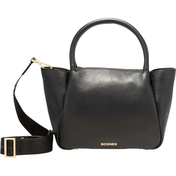 Bogner Wallis Raja Schultertasche, 100% Leder, schwarz, 27 cm x 11 cm x 23 cm – Bild 1