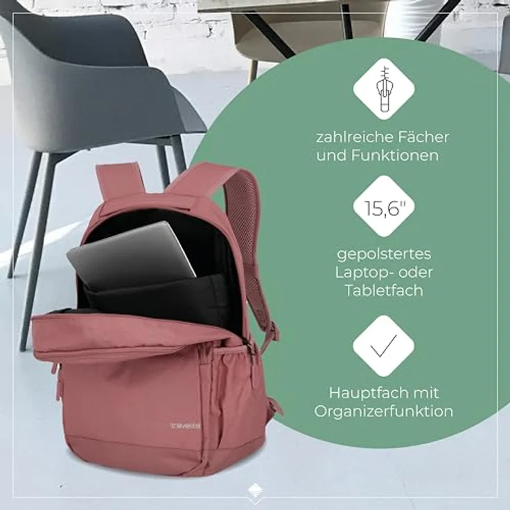 travelite Kick Off Rucksack 45 cm, rose – Bild 6