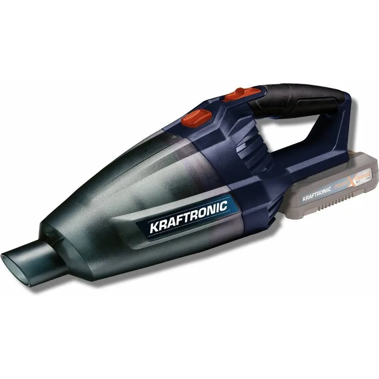 KRAFTRONIC Akku-Handstaubsauger KT-HS 18 Li-Solo, Handstaubsauger mit Verlängerungsrohr, PXC, Wandhalterung und Softgrip