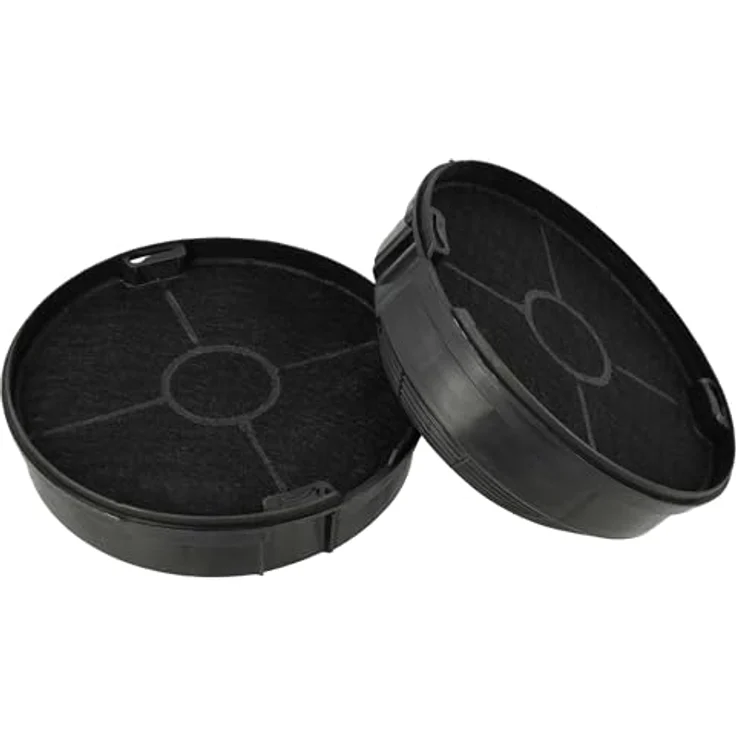 vhbw 2x Aktivkohlefilter kompatibel mit Juno JFC60131X, JFC90131X Dunstabzugshaube - 15,3 cm, runde Form, schwarz – Bild 2