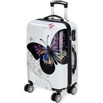 Monzana® Reisekoffer Hartschalenkoffer Trolley Koffer | ABS | PC beschichtet | Teleskopgriff | gummierte Zwillingsrollen | Größe M