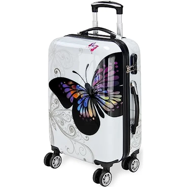 Monzana® Reisekoffer Hartschalenkoffer Trolley Koffer | ABS | PC beschichtet | Teleskopgriff | gummierte Zwillingsrollen | Größe M – Bild 1