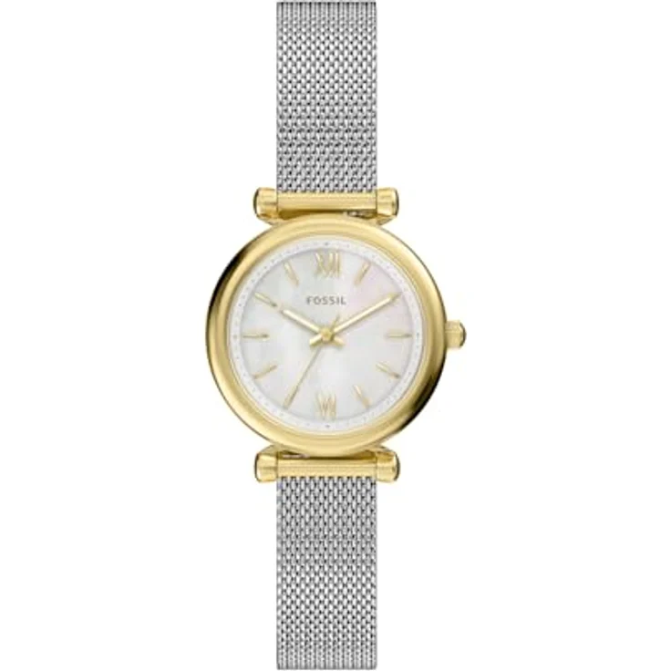 Fossil Carlie Watch, Goldfarbenes Quarz-Dreizeigerwerk mit Edelstahlarmband, 26 mm Gehäuse, kratzfestes Mineralglas, wasserdicht bis 50 m – Bild 1