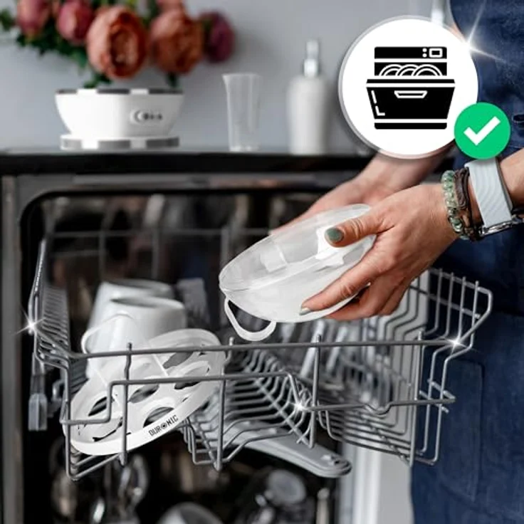 Duronic EB27 WE Eierkocher für 1–7 Eier, 400 W mit Härtegradeinstellung, Timer & Überhitzungsschutz, inkl. Messbecher und Eipick, weiß – Bild 5