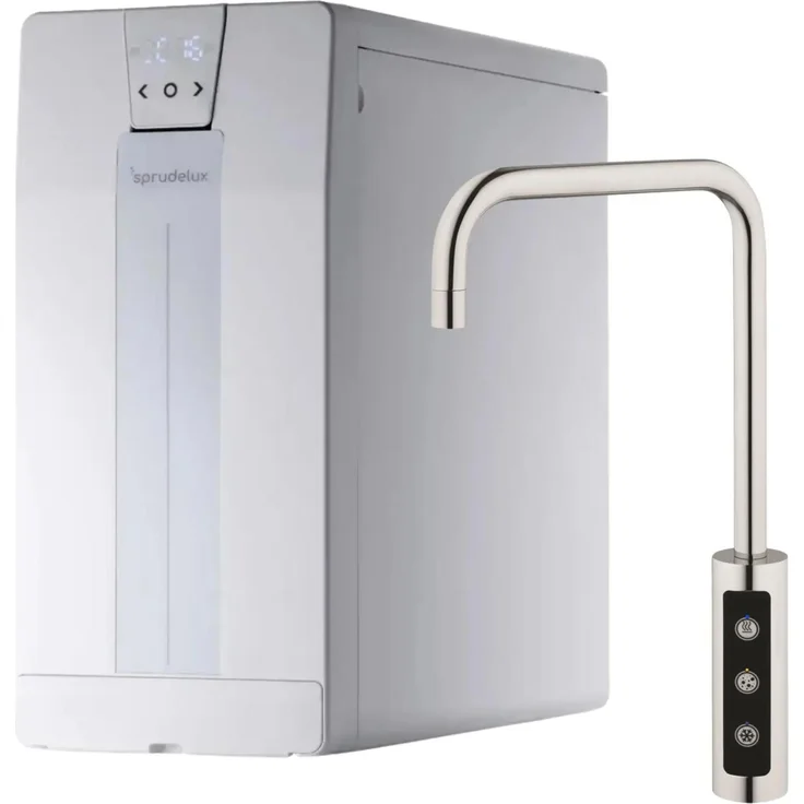 SPRUDELUX POWER SODA FT-Line 3, Untertischsystem mit 3-Weg Armatur Lara U Edelstahl und 10 kg CO₂-Flasche