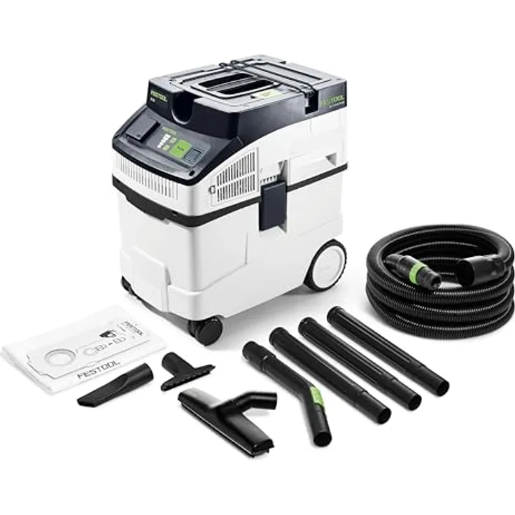 FESTOOL Absaugmobil CT 25-Set CLEANTEC, Nass-Trocken-Sauger mit 25 L Behältervolumen, 5-stufiger Saugkraftregelung und Antistatik-Funktion