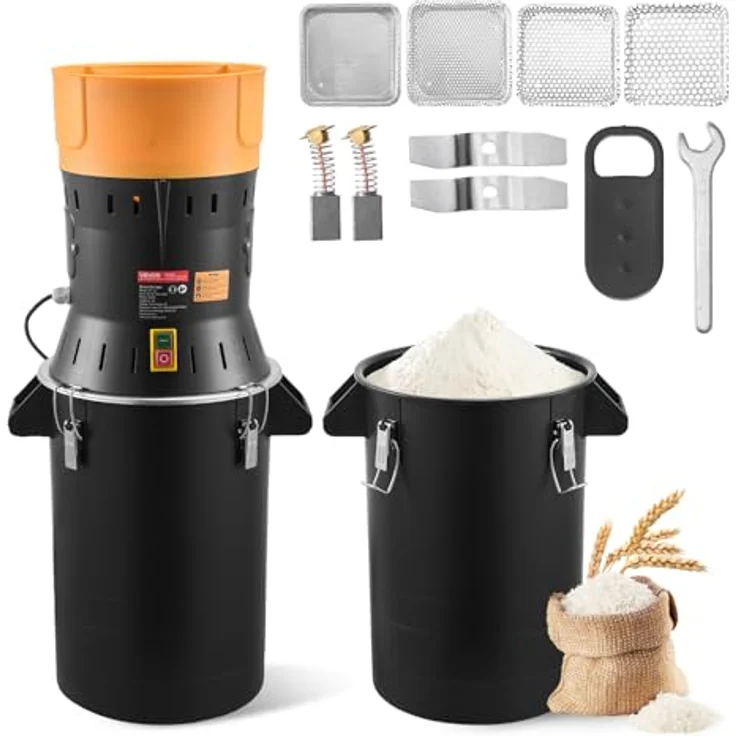 VEVOR Elektrische Getreidemühle 25 L, 600 W, Gewürzmühle mit 5 austauschbaren Sieben für flexiblen Mahlgrad, ideal für Getreide, Gewürze, Müsli und Kaffee – Bild 1