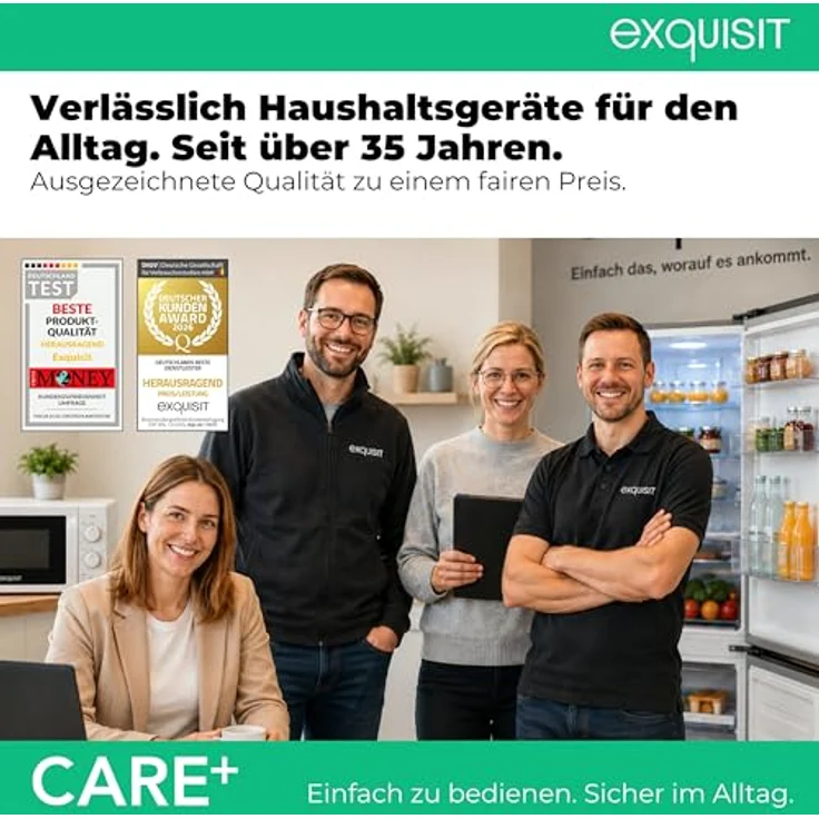 Exquisit KS16-4-HEA-090E Care Kühlschrank 121 l mit 4-Gefrierfach (15 l), Super-Kühl-Modus, elektronische Temperaturregelung, weiß – Bild 9