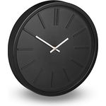 Relaxdays Wanduhr, ohne Sekundenzeiger, modern, analog, Uhr für Küche, Wohnzimmer, Arbeitszimmer, rund, Ø 35 cm, schwarz