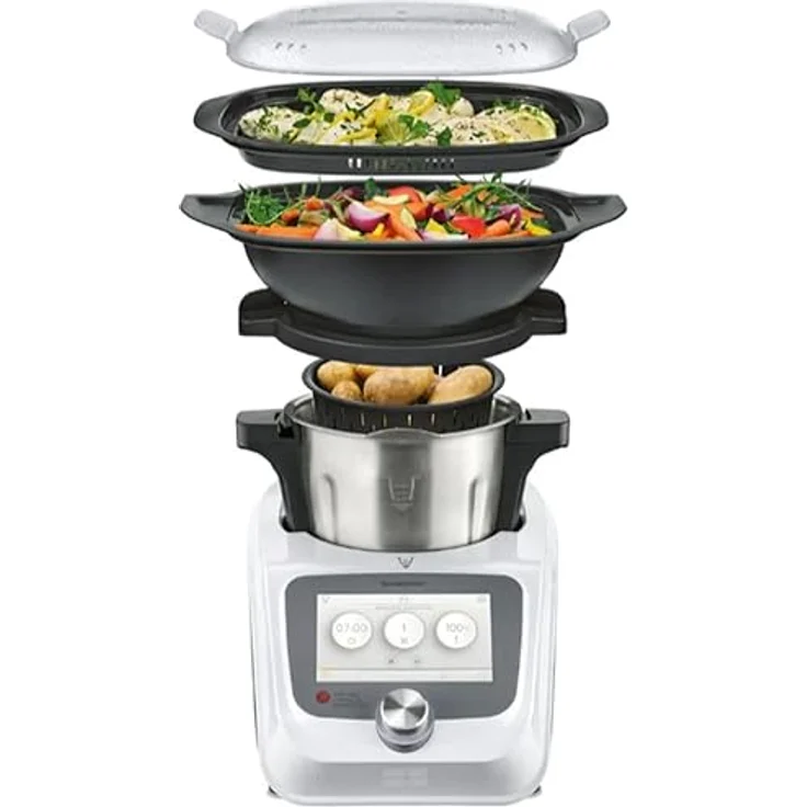 SILVERCREST Monsieur Cuisine connect trend »SKMC 1200 F6« 800W, 7 Zoll Farbdisplay, Weiß – Bild 4