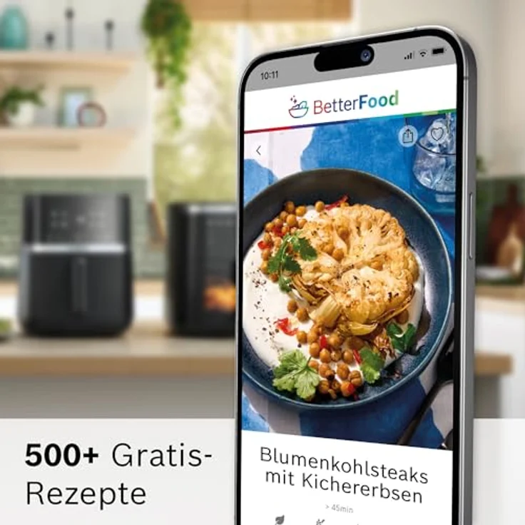 BOSCH Heißluftfritteuse Air Fryer Serie 4 MAF462C0, 6,1l, 2050 W, 7 Programme, Creme, mit Auftaufunktion, spülmaschinengeeignet – Bild 8