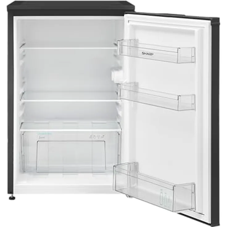 SHARP SJ-UD135T2B-EU, Minikühlschrank mit 135L Nutzinhalt, stufenloser Temperaturregelung und LED Innenbeleuchtung, Schwarz