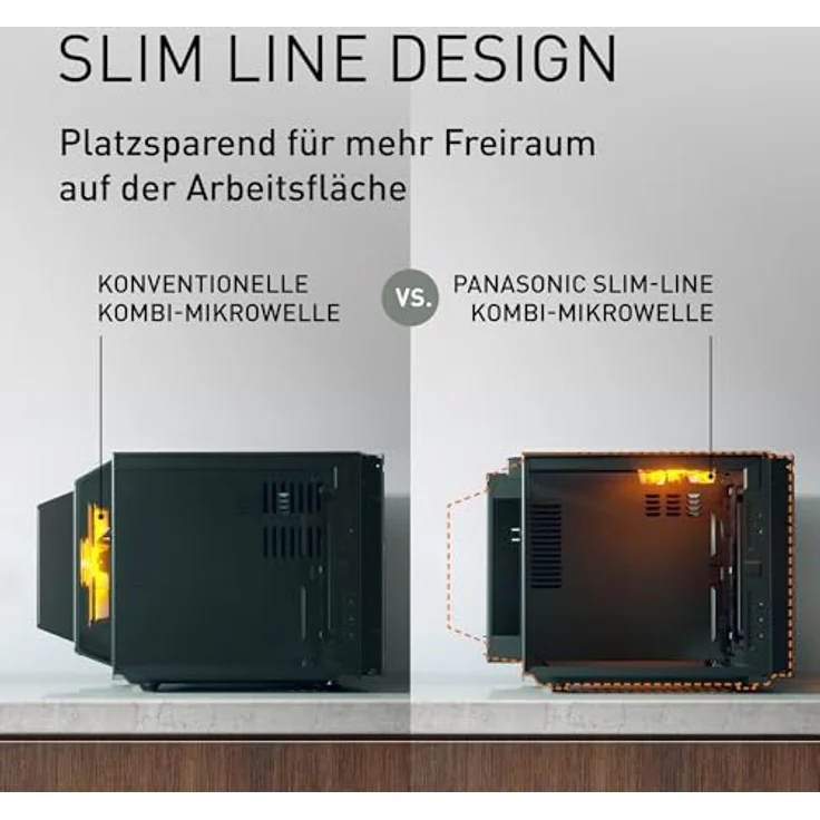 Panasonic NN-CT57RMEPG Mikrowelle Silber, 1000W, Grillfunktion, Heißluft-Funktion, digitaler Timer, LCD-Display, 34-cm-Drehteller – Bild 12
