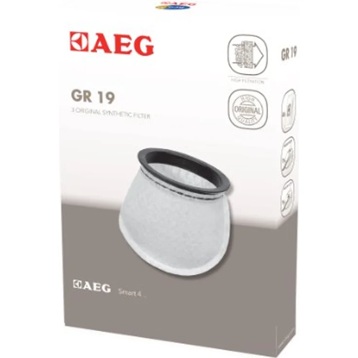 AEG Staubfilter GR19, 3x Synthetik-Filtersäckchen für AEG Junior / Liliput AG 1411-AG 1414, bis zu 50% längere Saugleistung – Bild 1