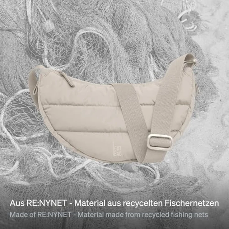Got Bag Umhängetasche Puffer Moon Bag - Umhängetasche S 32 cm (scallop) - Nachhaltige Umhängetasche aus recycelten Fischernetzen mit gepolsterter Optik – Bild 4
