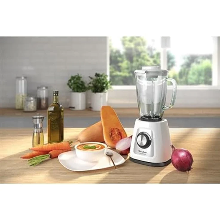 Moulinex Blendforce Cristal LM430110 Standmixer mit Glasaufsatz, 800 W, 4 Klingen mit Eiszerkleinerfunktion, 3 Geschwindigkeiten, einfache Reinigung und thermoresistenter 1,75-l-Glaskrug – Bild 8