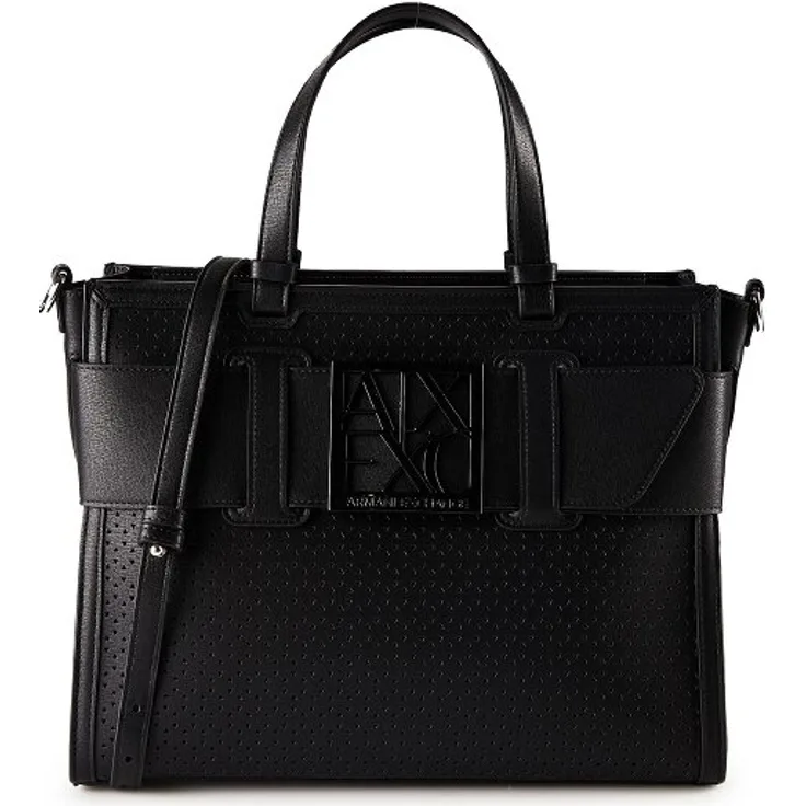Armani Exchange Susy Shopper Tasche, 32 cm, schwarz, 100% Polyurethan