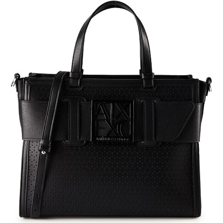 Armani Exchange Susy Shopper Tasche, 32 cm, schwarz, 100% Polyurethan