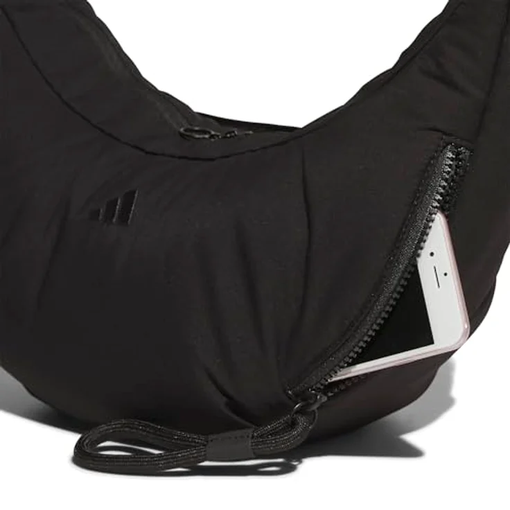 adidas Performance MH PF SH BAG, Schultertasche in Puffy Optik mit gepolsterten Schultergurten, schwarz – Bild 2