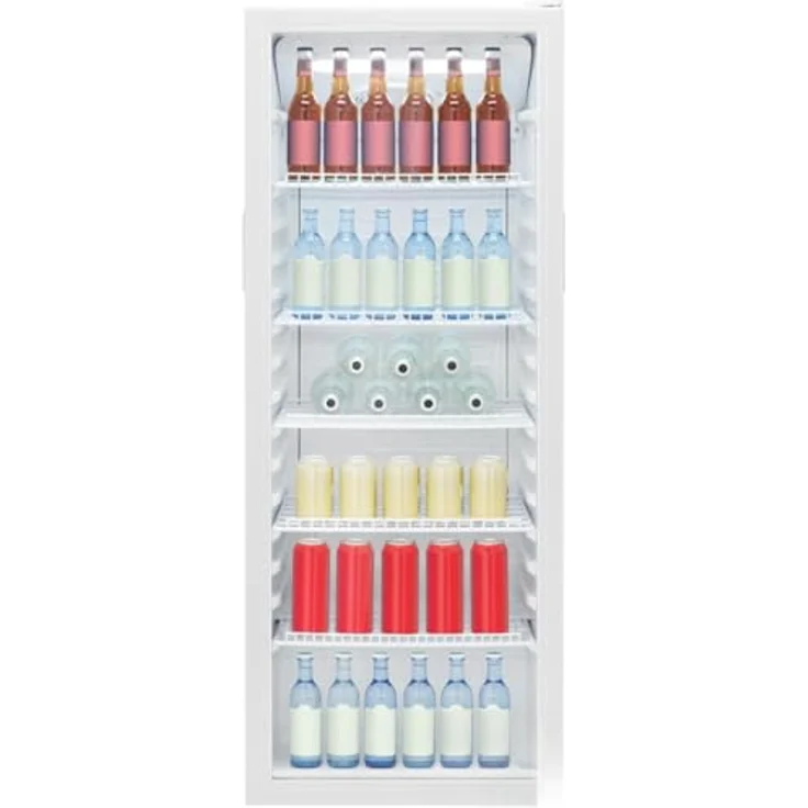 Bomann® KSG 7292, Getränkekühlschrank mit Glastür, 236L, Energieklasse C, MultiAirflow, 5 Gitterablagen, Temperatur 2-12°C, wechselbarer Türanschlag, weiß – Bild 2