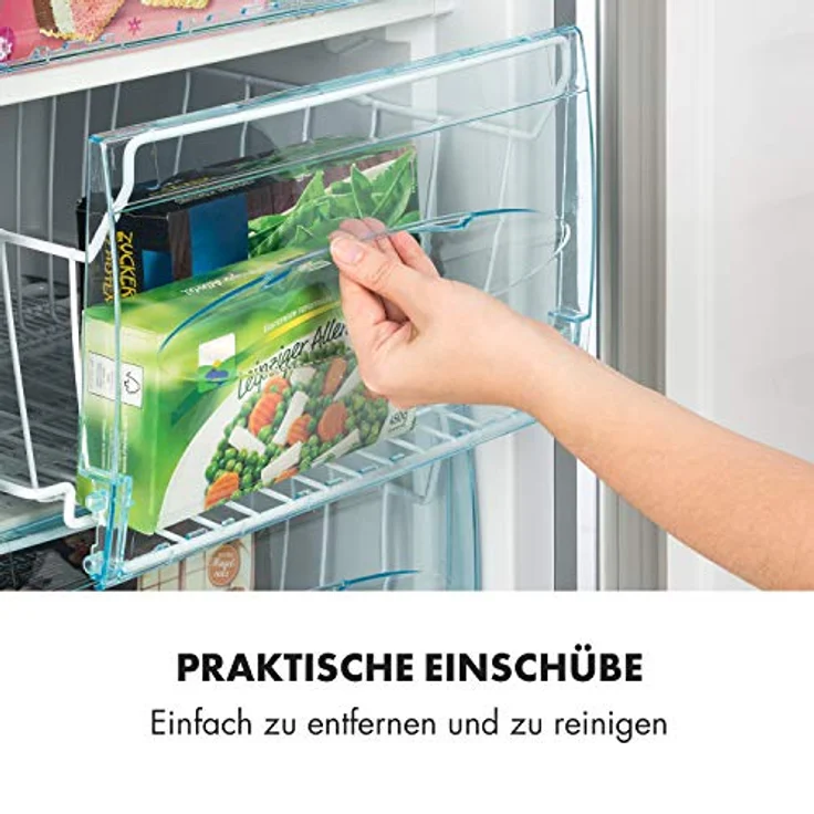 Klarstein Mini Gefrierschrank, Klein & Leise, 69L, Freistehender Gefrierschrank in stilvollem Design, Effizienter Tiefkühlschrank - Weiß – Bild 4