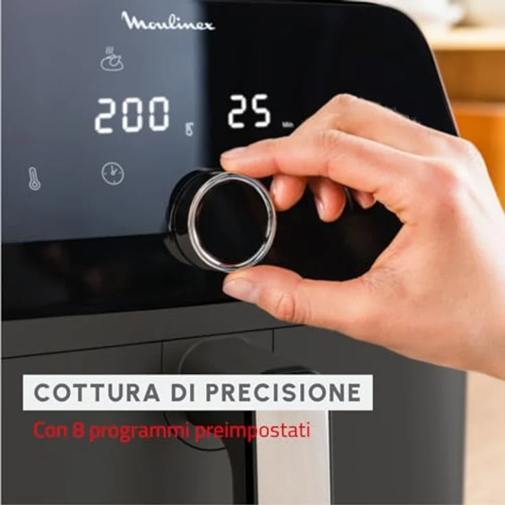 Moulinex Easy Fry Mega EZ855HF0, Heißluftfritteuse mit 7,5L Fassungsvermögen und 2020W Leistung, Holzkohle Grau – Bild 5