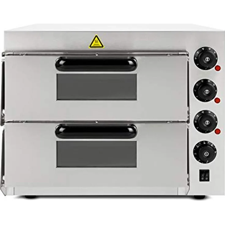VERTES Gastro Pizzaofen FA6-P02, professioneller Steinofen mit Doppelkammer, 3000W, Temperaturbereich 50-350°C, Timerfunktion und Beleuchtung, Edelstahlgehäuse – Bild 4