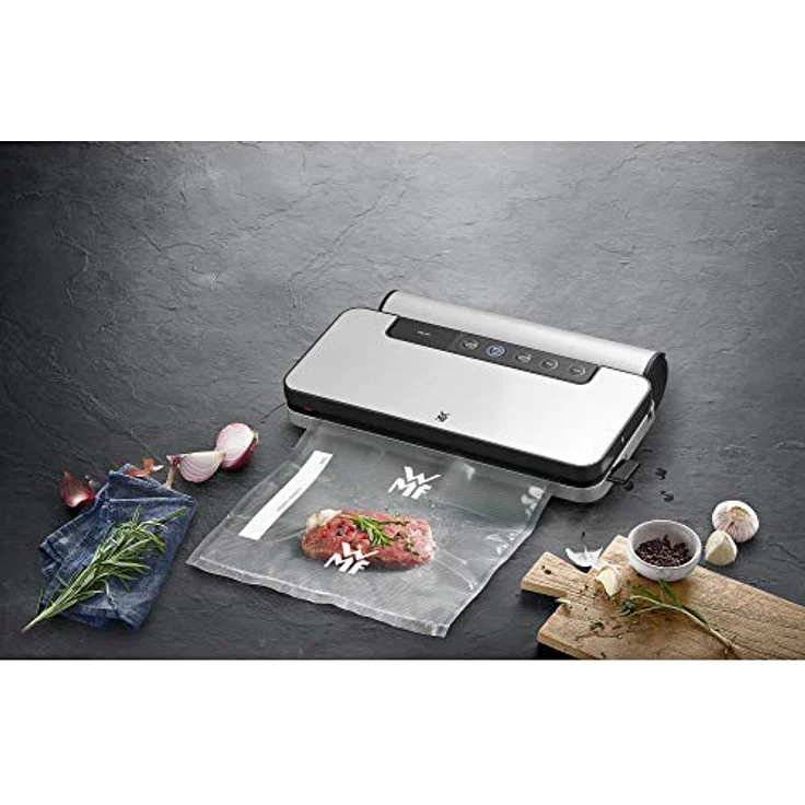 WMF Lono Vakuumierer (90W, mit abnehmbarer Folienbox, Vakuumiergerät mit Folienrolle und 5 Beutel, 30 cm Doppel-Schweißnaht, 5 Funktionstasten) – Bild 2