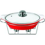 Schäfer Porzellan-Auflaufform 29cm mit Deckel (Rot rund)