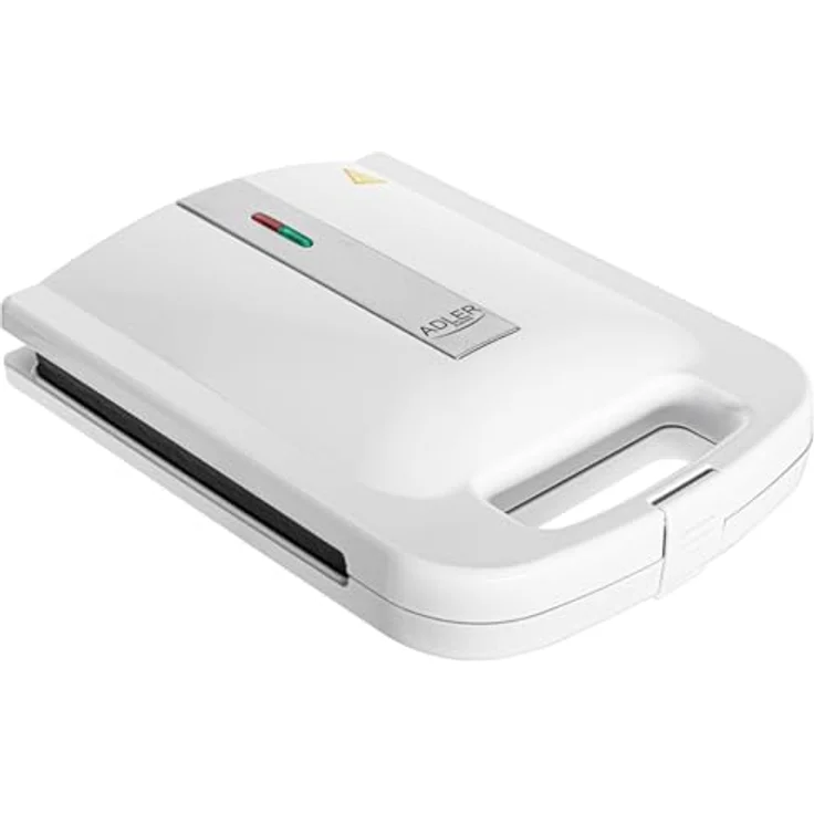 Adler AD 3055w Sandwichmaker, Sandwichtoaster für 4 Sandwiches mit Antihaftbeschichtung und Cool-Touch-Griff, weiß – Bild 2