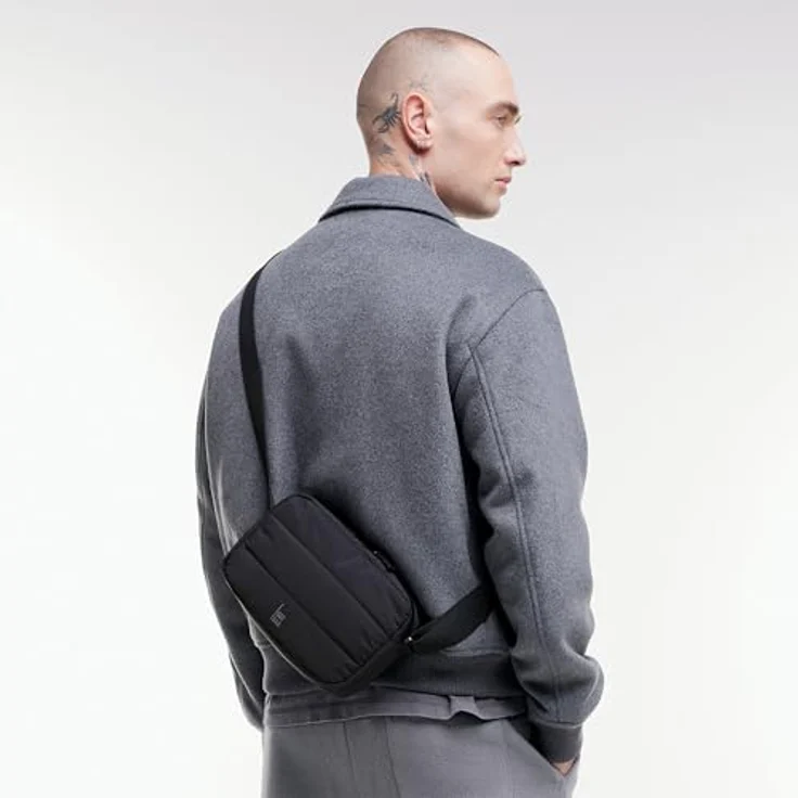 Got Bag Puffer Crossbody Bag BA0251MO-100, Umhängetasche aus recycelten Materialien, schwarz, 2,4l, wasserabweisend – Bild 6