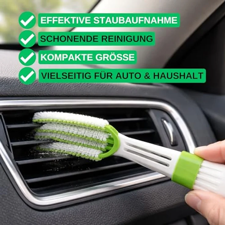 Reinigungsbürste Lüftungsschlitze, Reinigungsbürste Jalousien, kompakte Größe 16.5 x 4 cm, Lamellen Reinigungsbürste, Staubwischer, Staub Bürste Heizkörper, Auto Innenraum Reinigung, Jalousien Bürste – Bild 3