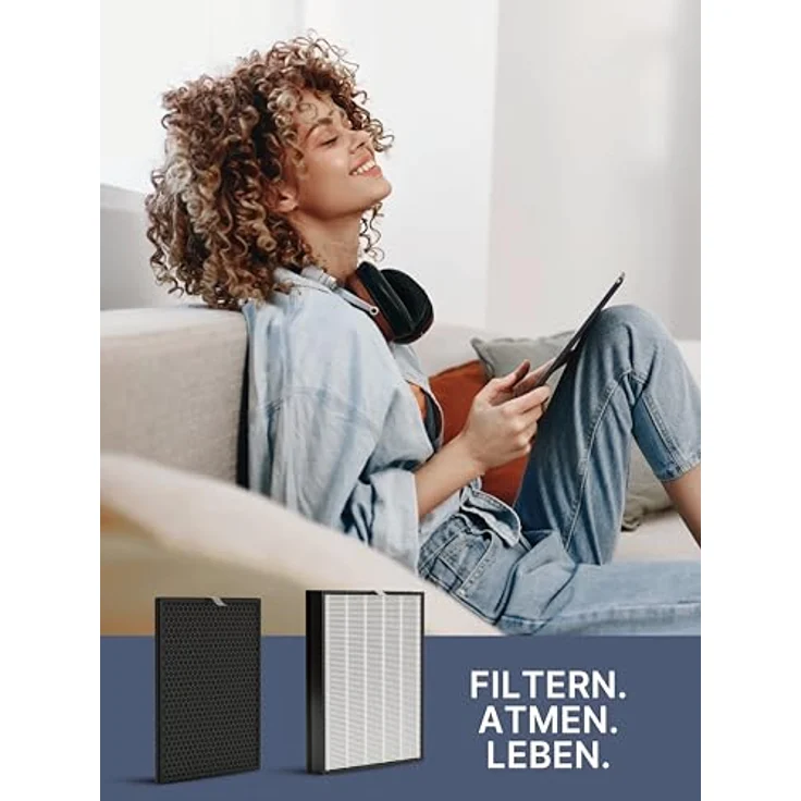 Comedes Filter-Set für Philips Luftreiniger AC3256/10, AC3259/10 und AC4550/10, 4-teiliges Set mit HEPA-Element und Aktivkohlefilter – Bild 4