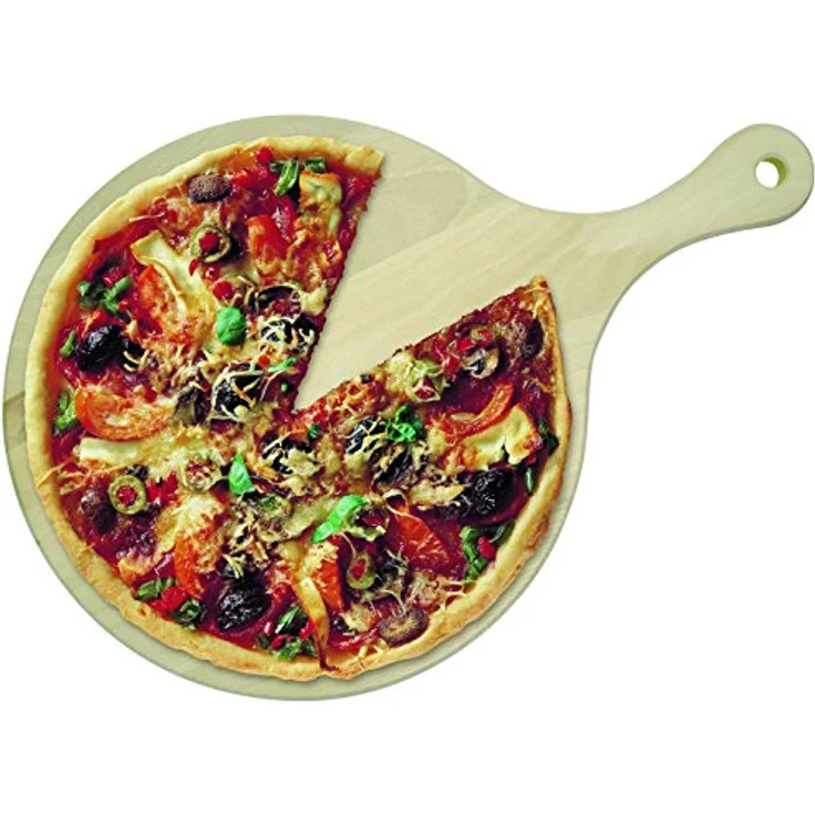 FACKELMANN FCK31760 Pizzabrett mit Griff, Durchmesser 30 cm, Holz, braun, 23.5 cm – Bild 2