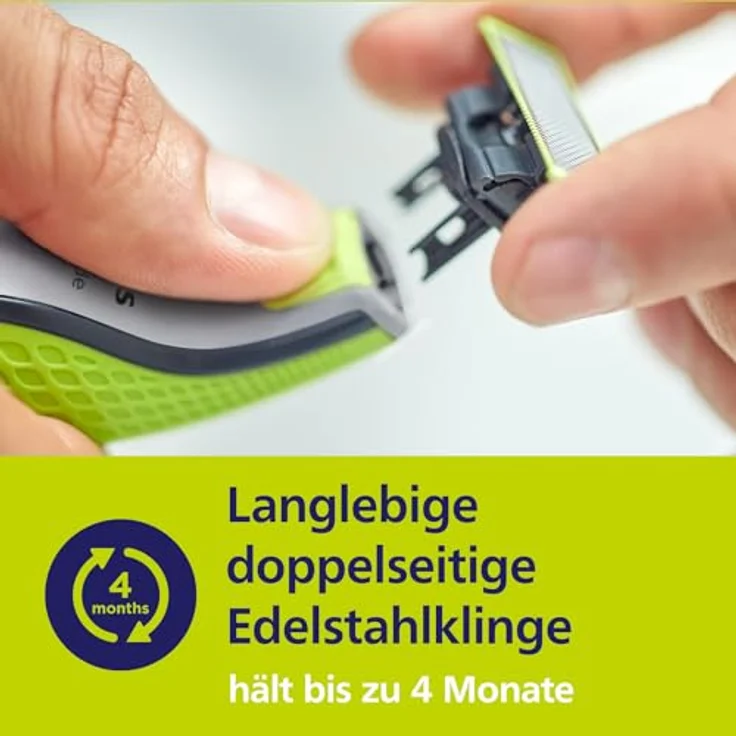 Philips OneBlade QP2630-30 Präzisions Trimmer, Bartschneider, Rasierer abwaschbar Schwarz, Grün, Silber – Bild 4