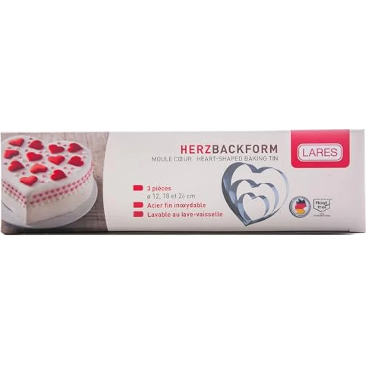 Lares Herzbackform 3tlg. in Karton 12 cm Edelstahl 6002 – Bild 4