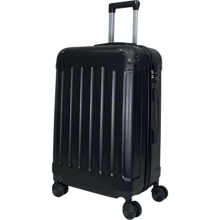 MTB Koffer Reisekoffer ABS Trolley 4 Zwillingsrollen M/L/XL oder Set, hochwertiger Hartschalenkoffer in Schwarz