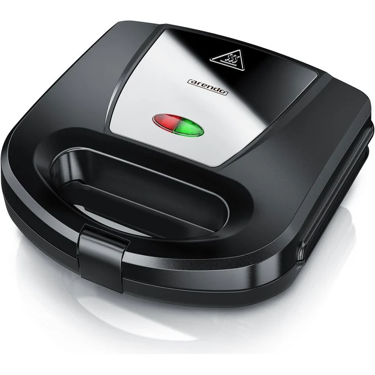 Arendo Waffeleisen Doppelwaffeleisen für belgische Waffeln, rechteckig & kompakt, 750 W mit Antihaftbeschichtung, Backampel & isolierten Griff