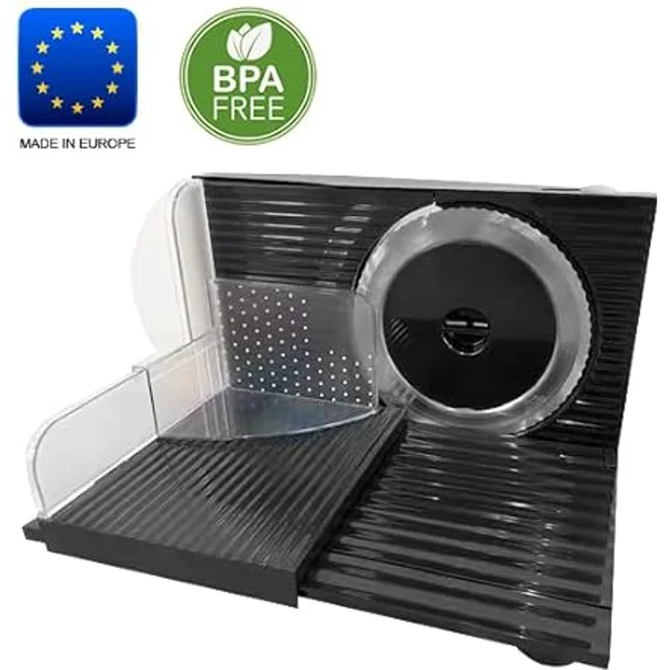 Emerio Allesschneider "Made in EU", Edelstahl Messereinheit in Deutschland produziert, einstellbar 0-17mm, BPA frei, platzsparend klappbar, mit Sicherheitsschalter, Eco 100 Watt, MS-125000.1, Schwarz – Bild 5