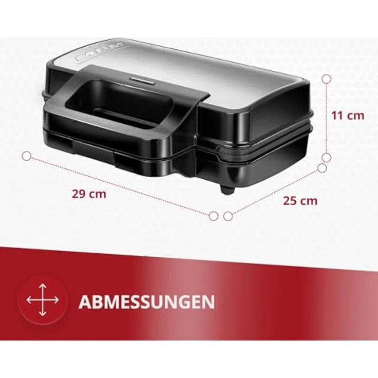 MPM MOP 43M 3-in-1 Küchengerät - Sandwichmaker + Kontaktgrill + Waffeleisen - 1000 W - mit Thermostat – Bild 2