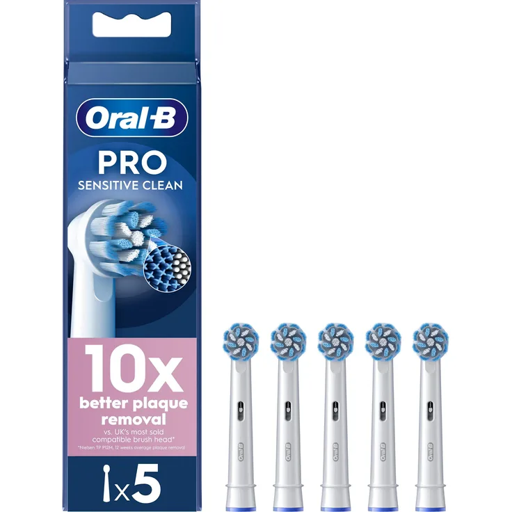 Oral-B Pro Sensitive Clean, Zahnbürstenköpfe, 5er Pack, weiß