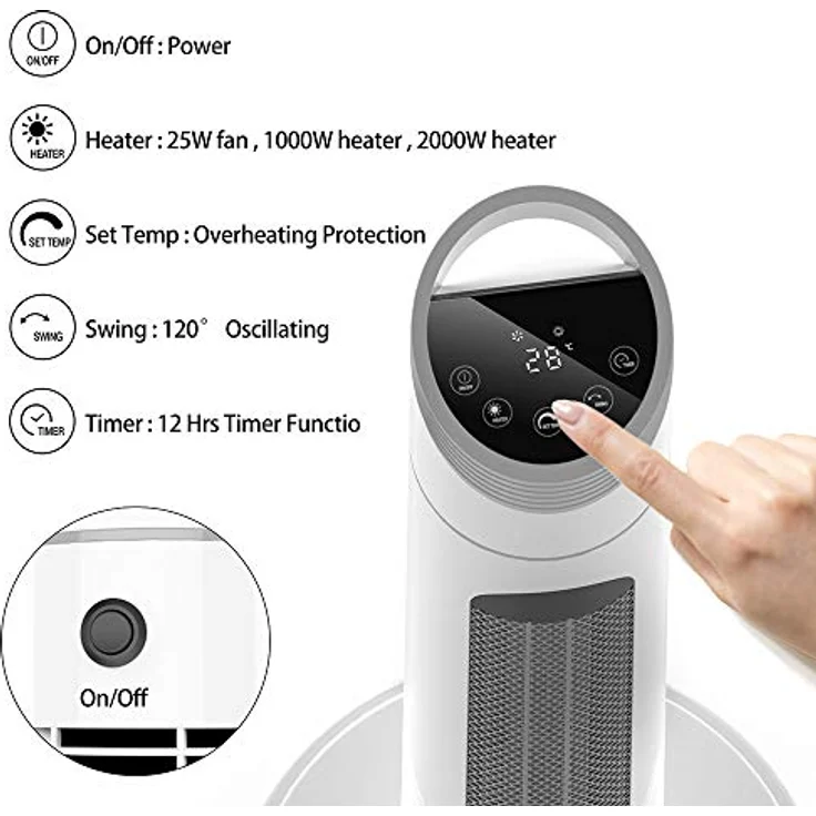 Ozeanos Mobile Turmheizung OT-FH-2000T Turm Heizgebläse, Heizlüfter – Bild 5