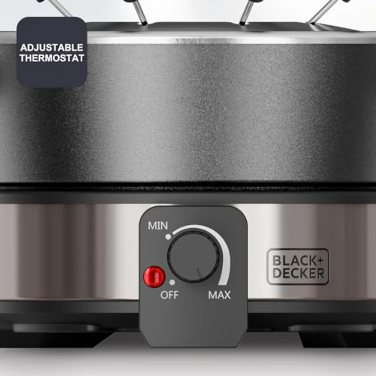 Black & Decker BLACK+DECKER Fondue Maker, Fondue Set mit Antihaftbeschichtung, schwarz – Bild 4