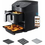 Midea Heißluftfritteuse MAD1100DADK, 2-in-1 Heißluftfritteuse und Ofen mit 11 L Volumen, vertikale Bauweise, 10 Automatikprogramme, SmartHome-App-Kompatibilität