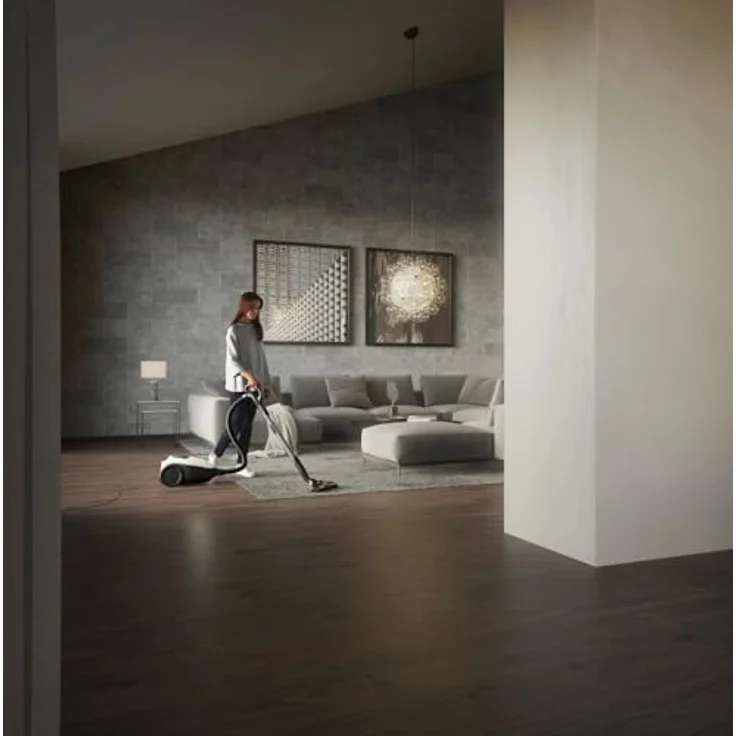 AEG VX82-1-ALR Staubsauger mit Beutel (Automatische Saugkraftregulierung, extrem leise auch auf Teppich, Aufnahme von großen + kleinsten Partikeln, langes Kabel, 55% Recyclingmaterial, 600W, weiß) – Bild 5