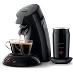 Philips Domestic Appliances Senseo Original Kaffeepadmaschine Mit Milchaufschäumer - Kaffee Boost Und Crema Plus Technologie, 0.7 Liters, Schwarz, (HD6553/65)