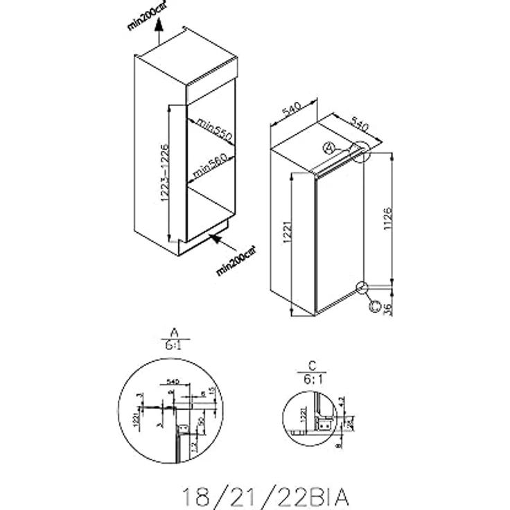Haier HATL 126 DE Einbau-Kühlschrank/Nische 122 cm/Festtürtechnik mit wechselbarem Türanschlag/Nutzvolumen 162 L/Total NoFrost Kältetechnologie/LED-Beleuchtung, Daylight Beleuchtung – Bild 3