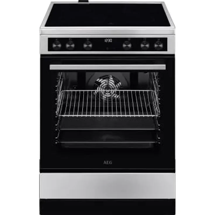 AEG CCB6446BBM Standherd, silber, mit Multilevel Cooking Funktion und Backblech im Lieferumfang